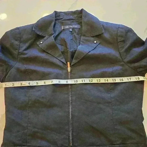 Anne Klein Womens Linen Cotton Blend Jacket Navy Size 8 - Picture 14 of 14